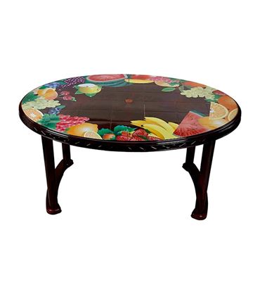Picture of Dining Table 6 Seat Oval P L Print Mixed Fruit RW