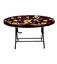 Picture of Restaurant Oval Table Steel Leg Print Lebon Rosewood